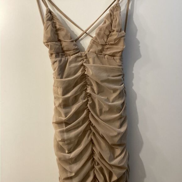 Michael Costello X Revolve Fiji Midi Tan Backless Dress - Picture 5 of 16